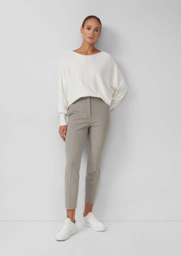 Knöchellange Flanellhose mit Bundfalte und elastischem Bund