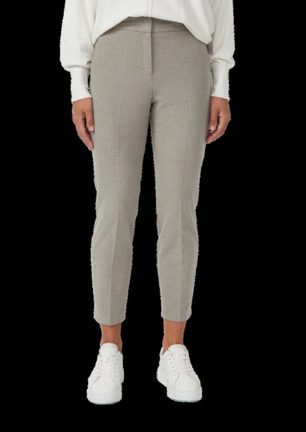 Knöchellange Flanellhose mit Bundfalte und elastischem Bund