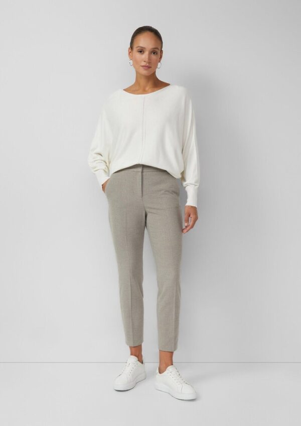 Knöchellange Flanellhose mit Bundfalte und elastischem Bund