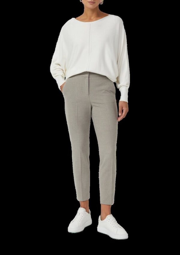 Knöchellange Flanellhose mit Bundfalte und elastischem Bund