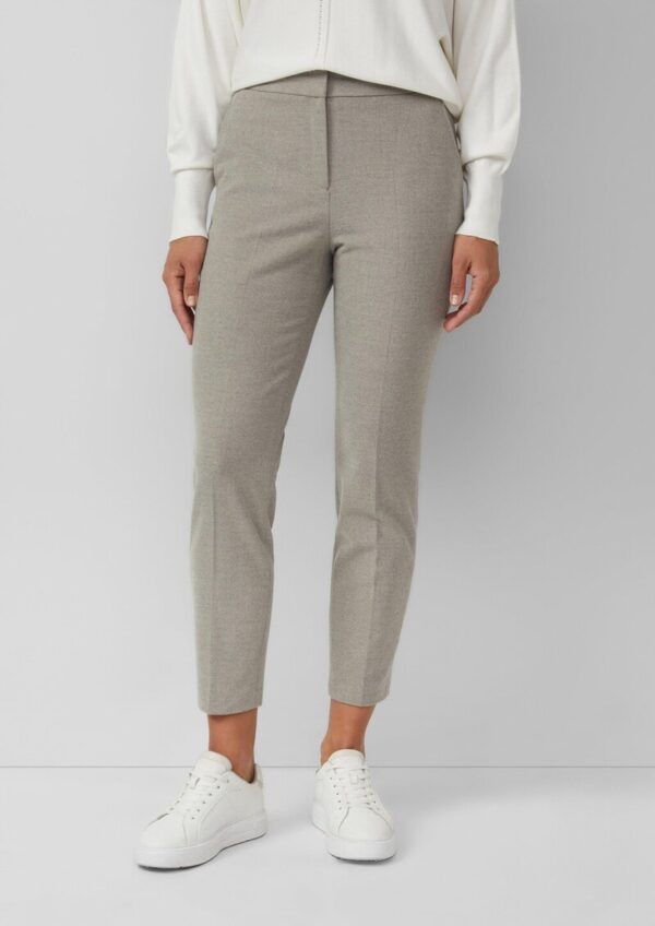 Knöchellange Flanellhose mit Bundfalte und elastischem Bund