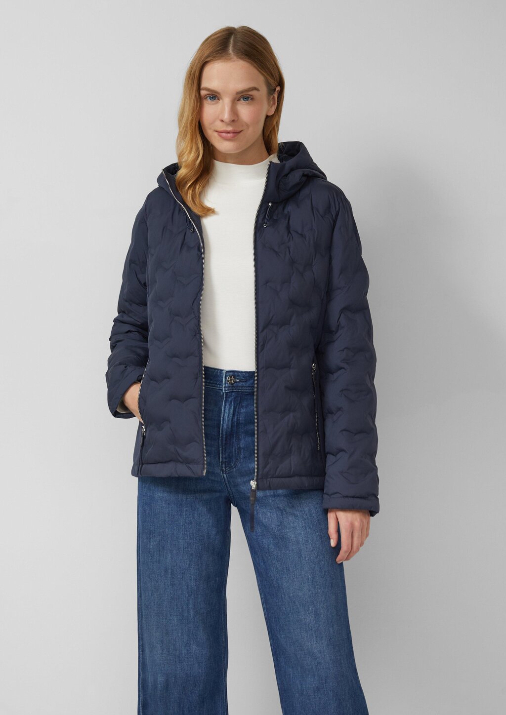 Leichte Slim Fit-Jacke im Fabricmix