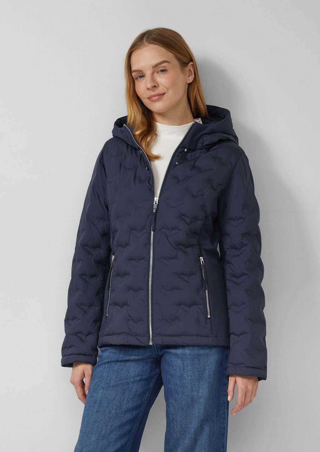 Leichte Slim Fit-Jacke im Fabricmix