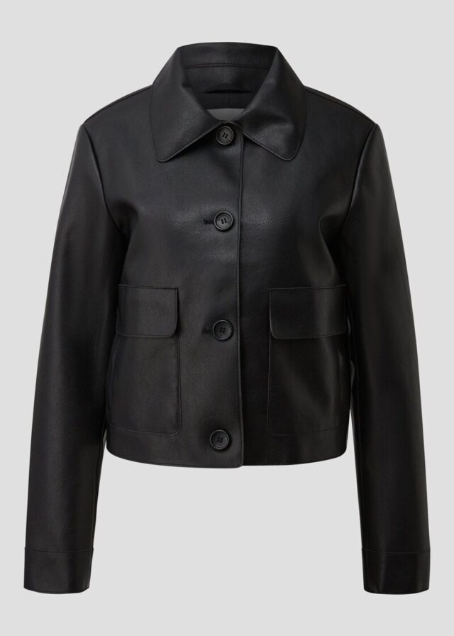 Jacke in Lederoptik