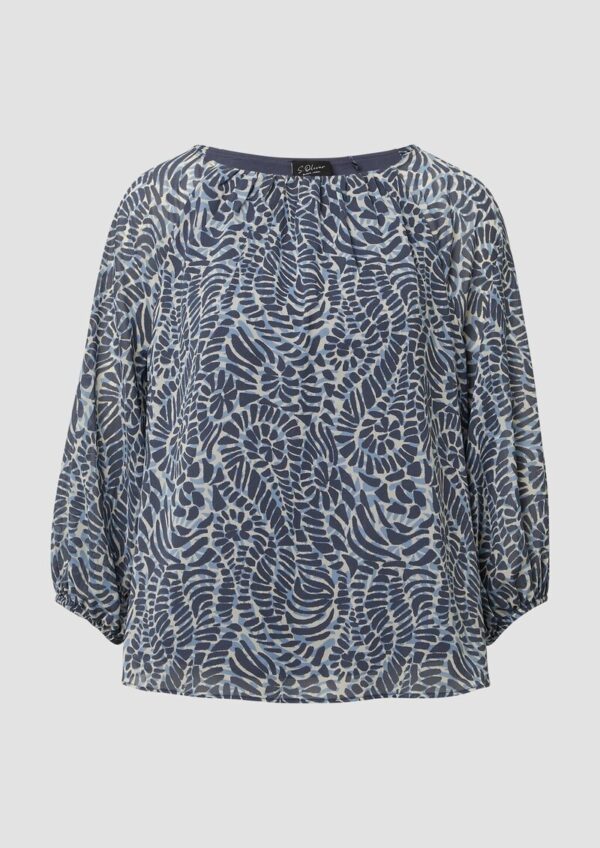 Chiffon-Bluse im Relaxed Fit mit Raglanärmeln