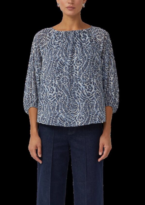 Chiffon-Bluse im Relaxed Fit mit Raglanärmeln