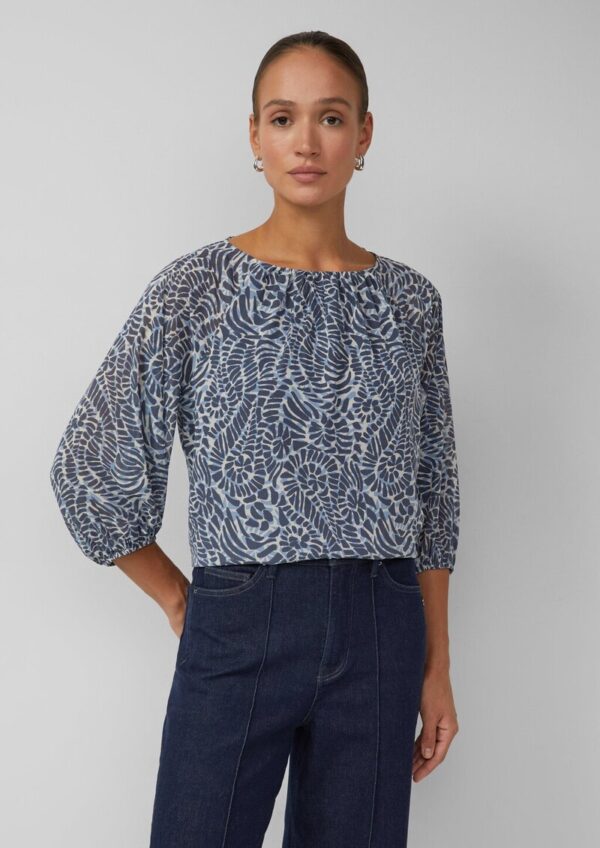 Chiffon-Bluse im Relaxed Fit mit Raglanärmeln