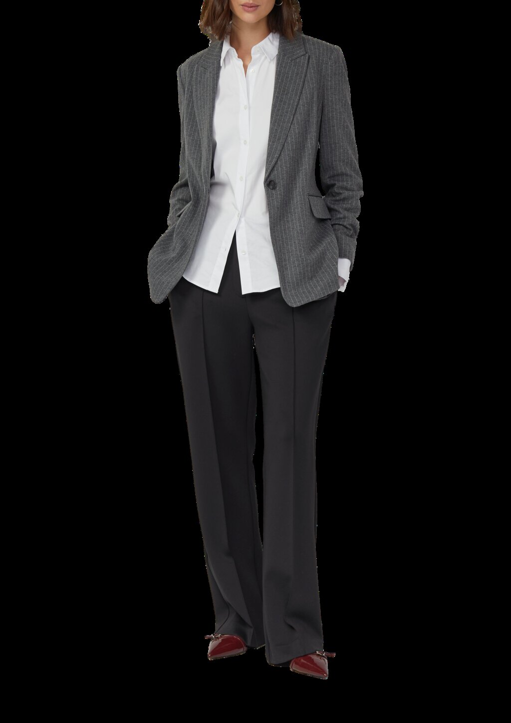 Scuba-Hose mit Biesen und Zierknöpfen