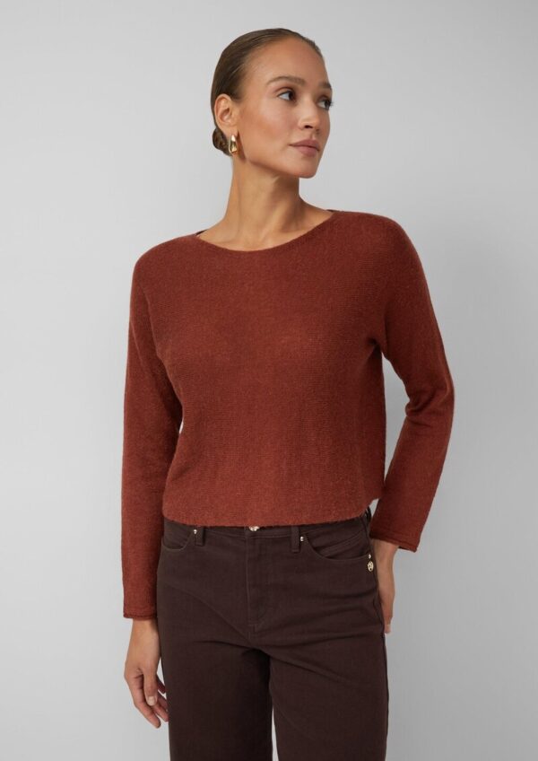 Set aus Satinkleid und Pullover aus Alpaka-Wollmix