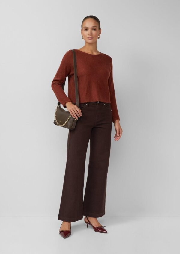 Set aus Satinkleid und Pullover aus Alpaka-Wollmix