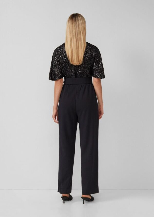 Festlicher Overall mit Pailletten und Bindegürtel