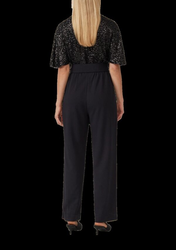 Festlicher Overall mit Pailletten und Bindegürtel