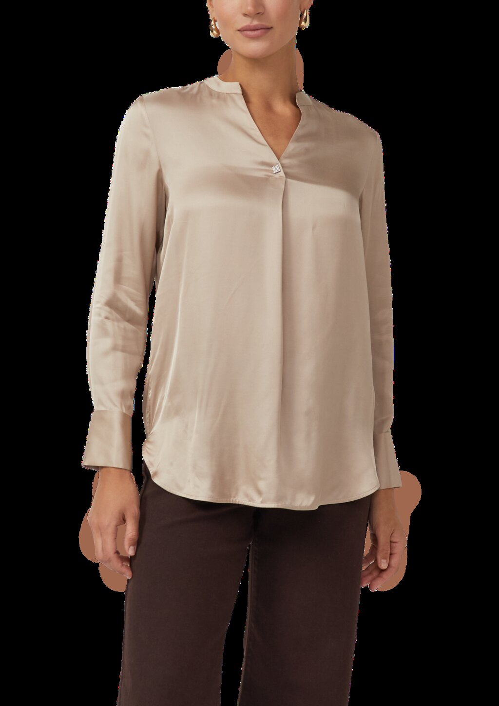 Elegante Satin-Bluse mit Manschetten