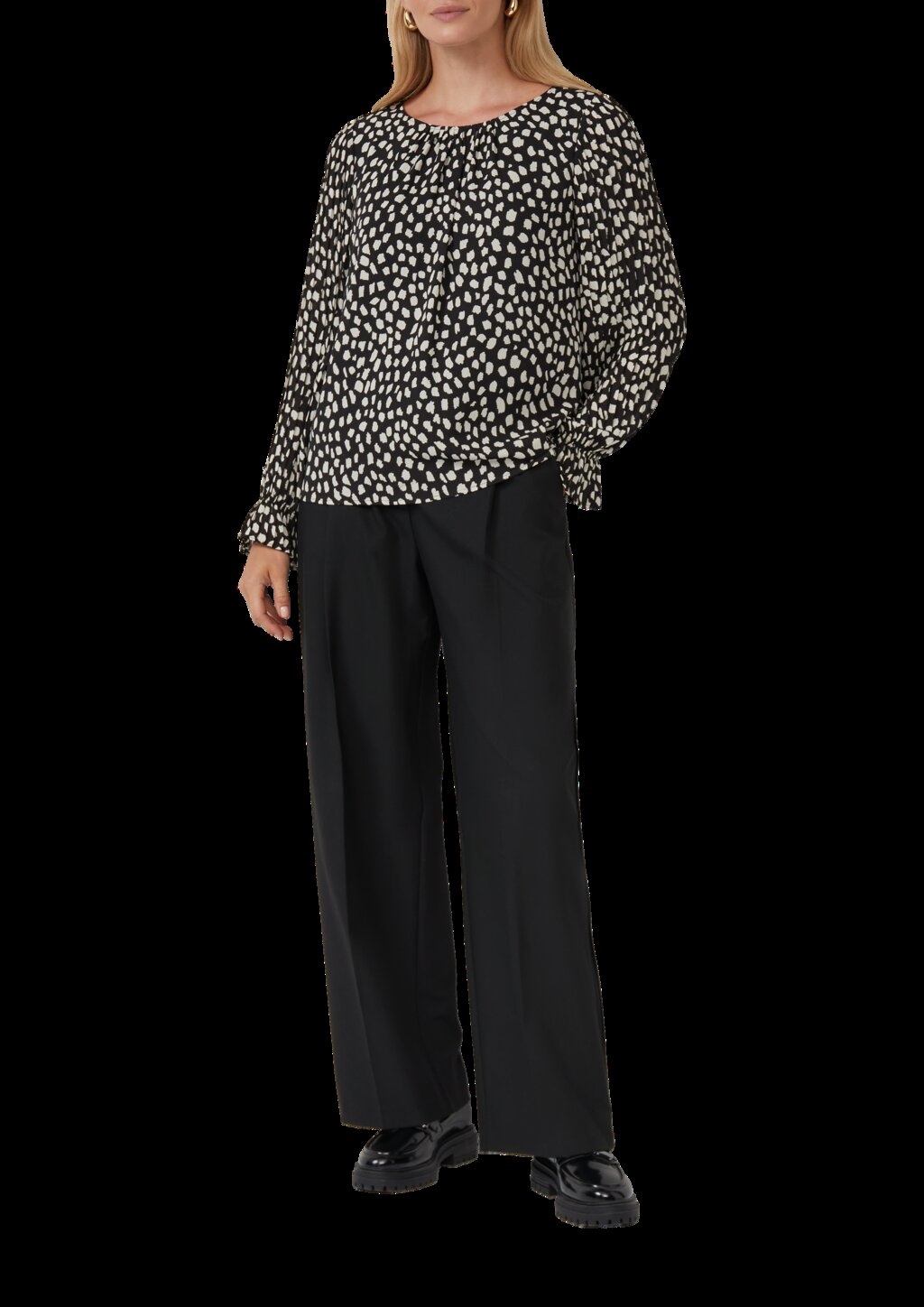 Festliche Bluse mit Plissee-Ärmeln