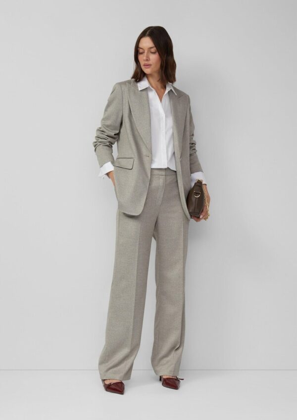 Elegante Stoffhose mit weitem Bein und Glitzergarn