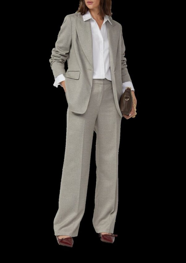 Elegante Stoffhose mit weitem Bein und Glitzergarn