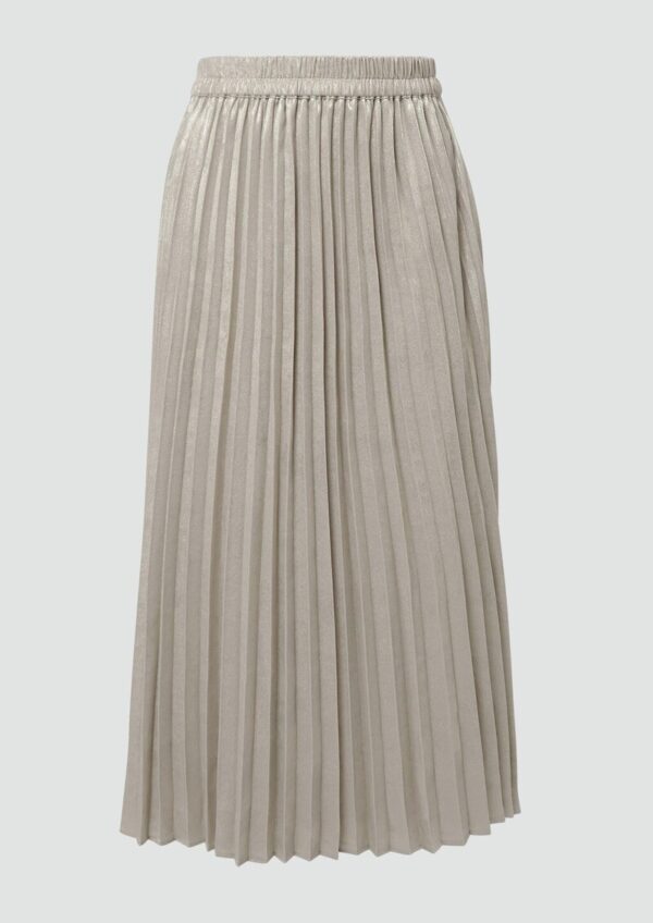 Schimmernder Plissee-Rock mit Elastikbund in Midi-Länge