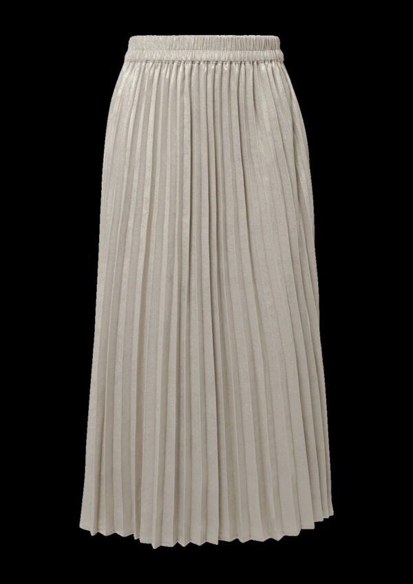 Schimmernder Plissee-Rock mit Elastikbund in Midi-Länge