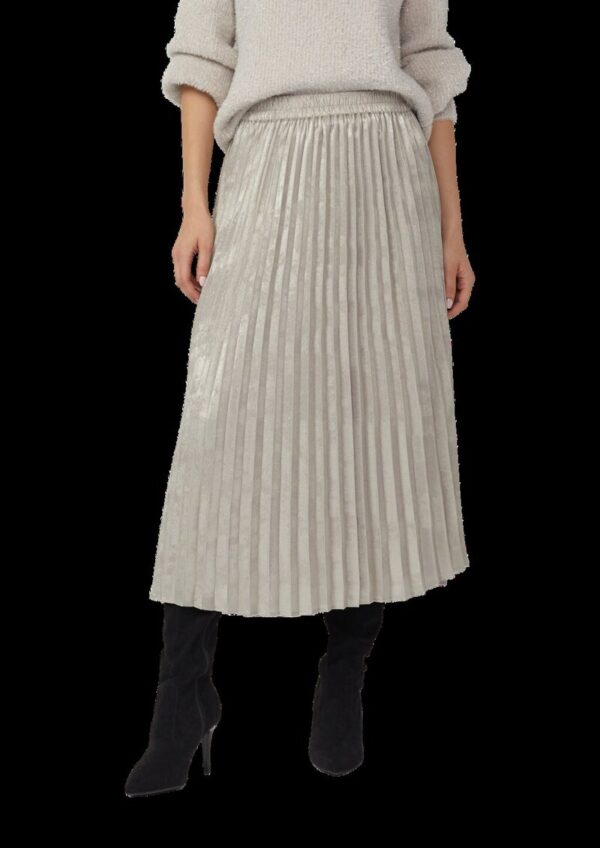 Schimmernder Plissee-Rock mit Elastikbund in Midi-Länge