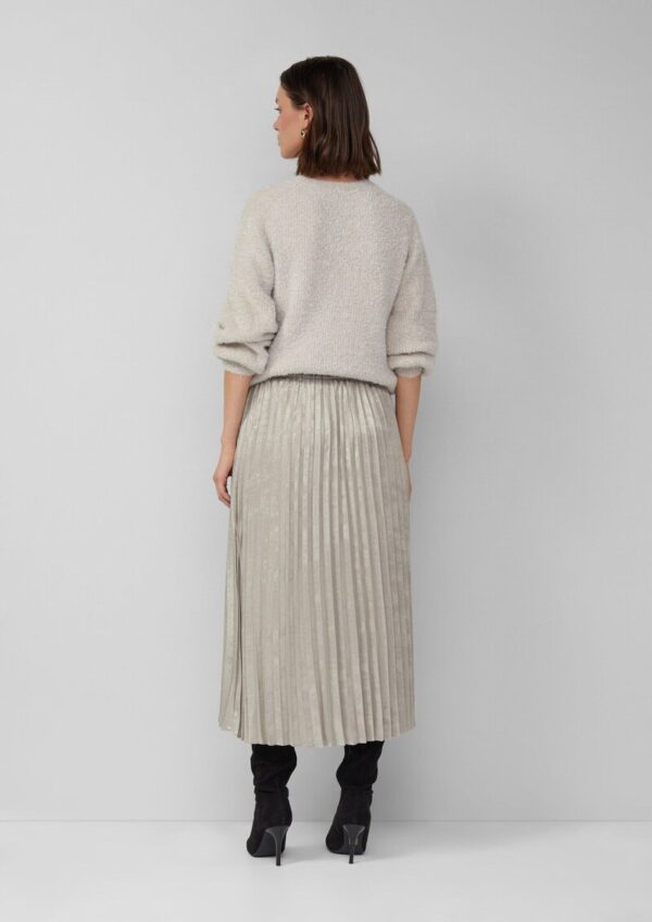 Schimmernder Plissee-Rock mit Elastikbund in Midi-Länge