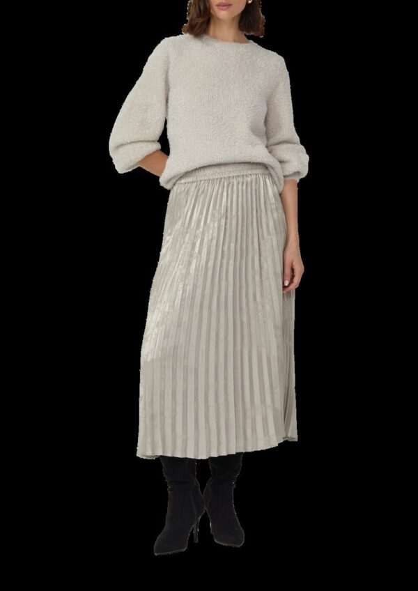 Schimmernder Plissee-Rock mit Elastikbund in Midi-Länge