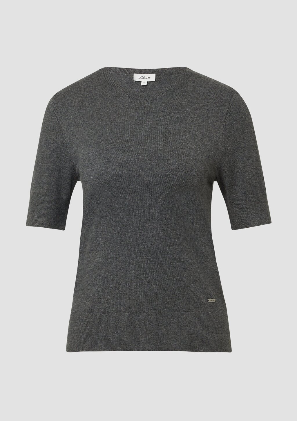 Kurzärmeliger Strickpullover aus Viskosemix