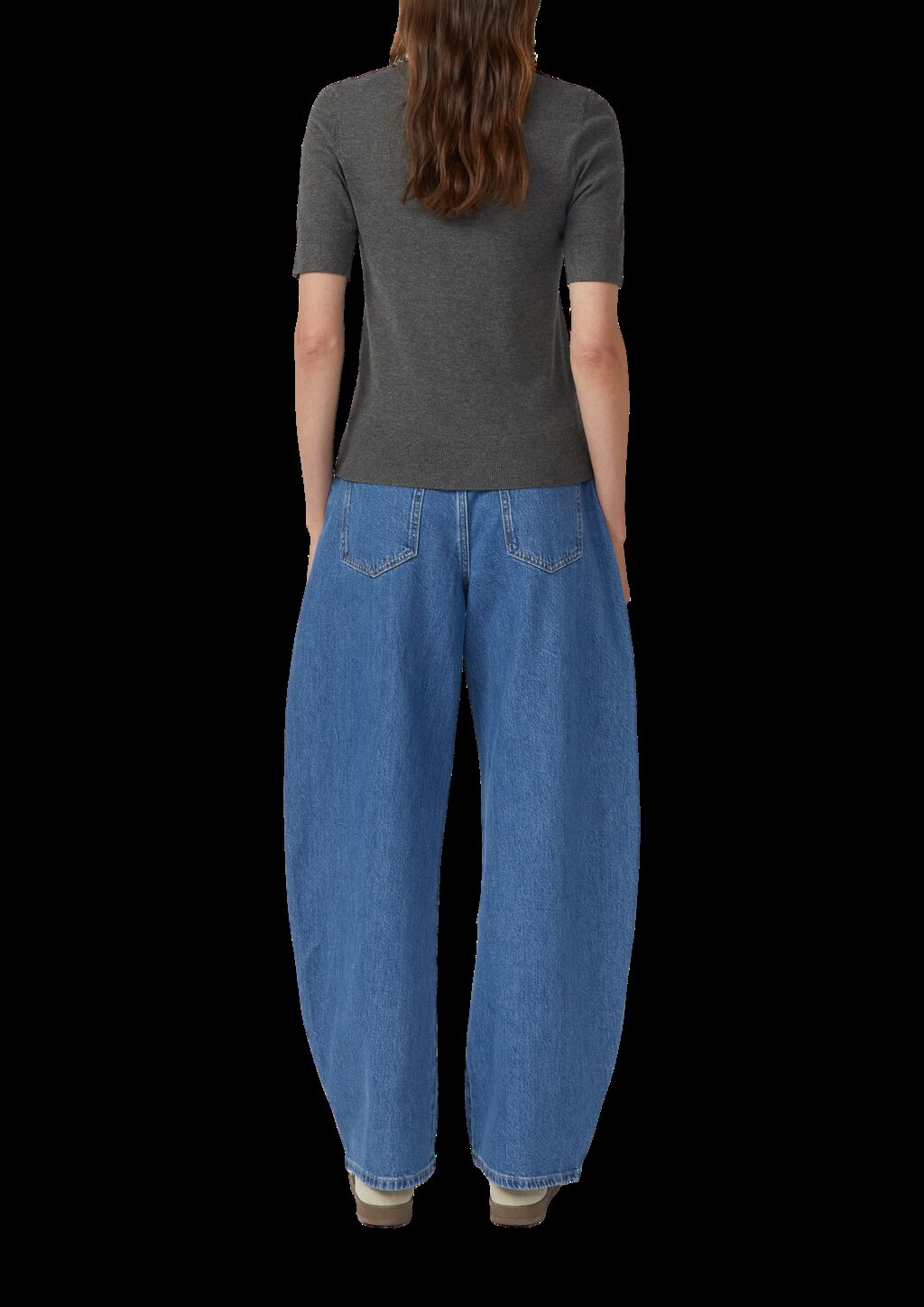 Kurzärmeliger Strickpullover aus Viskosemix