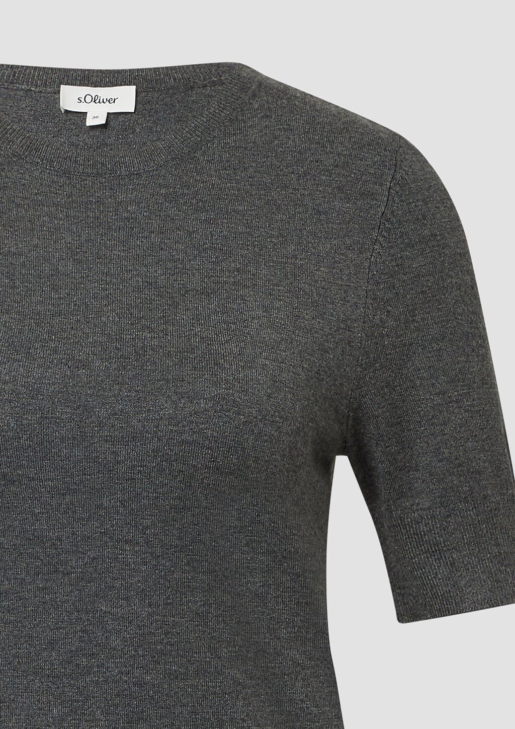 Kurzärmeliger Strickpullover aus Viskosemix