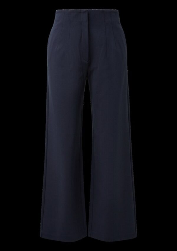 Elastische Stoffhose mit High Rise und weitem Bein