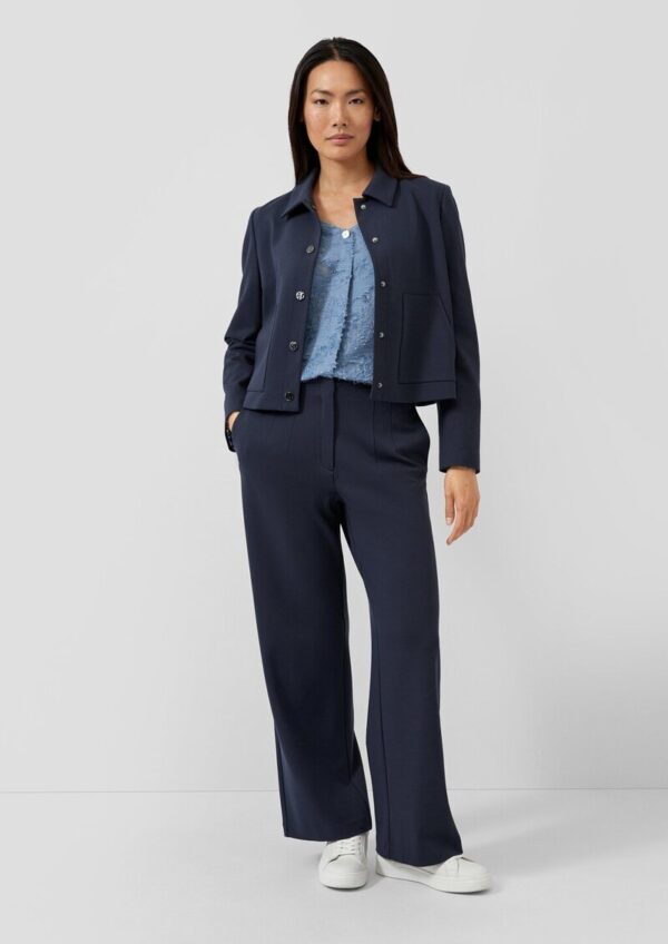 Elastische Stoffhose mit High Rise und weitem Bein