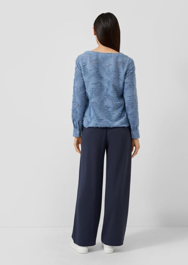 Elastische Stoffhose mit High Rise und weitem Bein