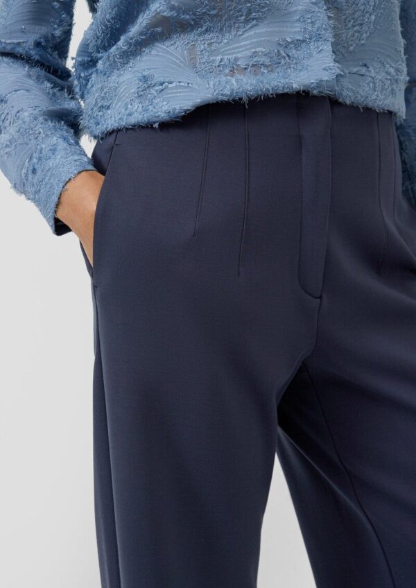 Elastische Stoffhose mit High Rise und weitem Bein