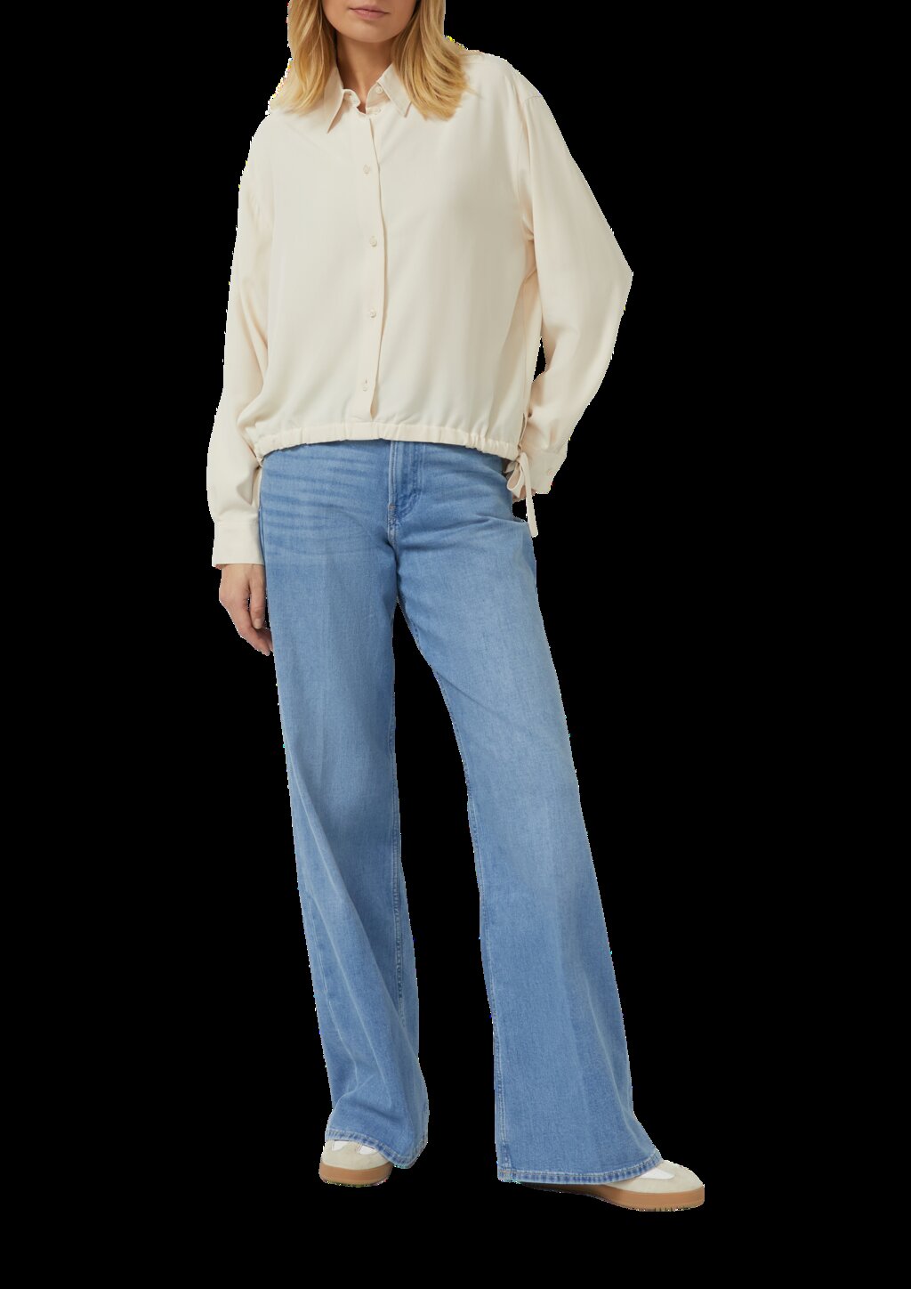 Fließende Bluse mit Schleifen-Detail