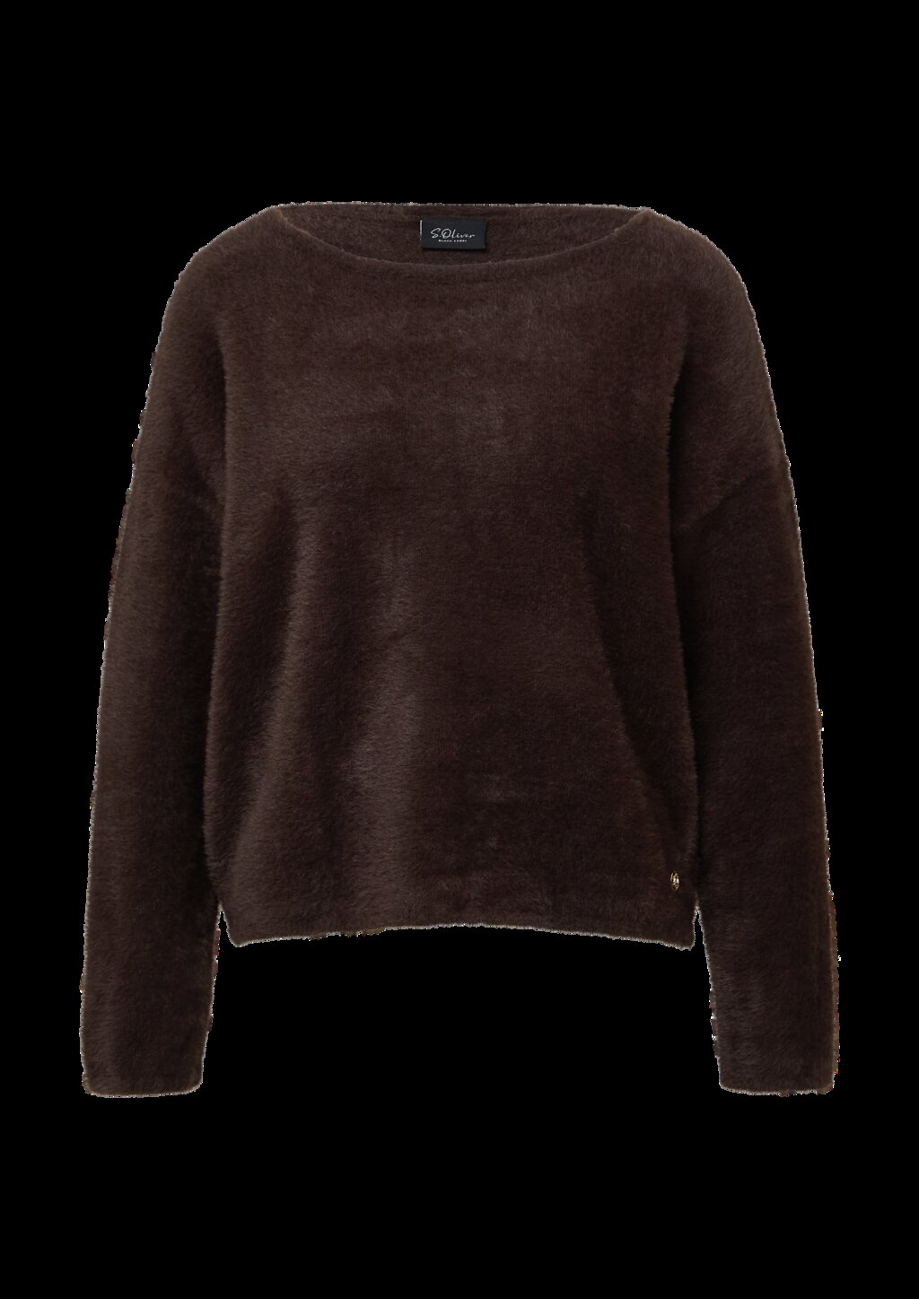 Flauschiger Relaxed-Fit-Pullover mit U-Boot-Ausschnitt