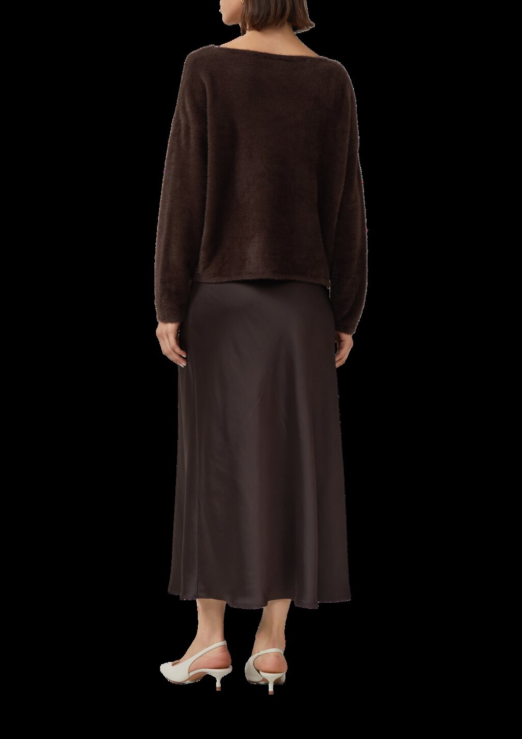 Flauschiger Relaxed-Fit-Pullover mit U-Boot-Ausschnitt