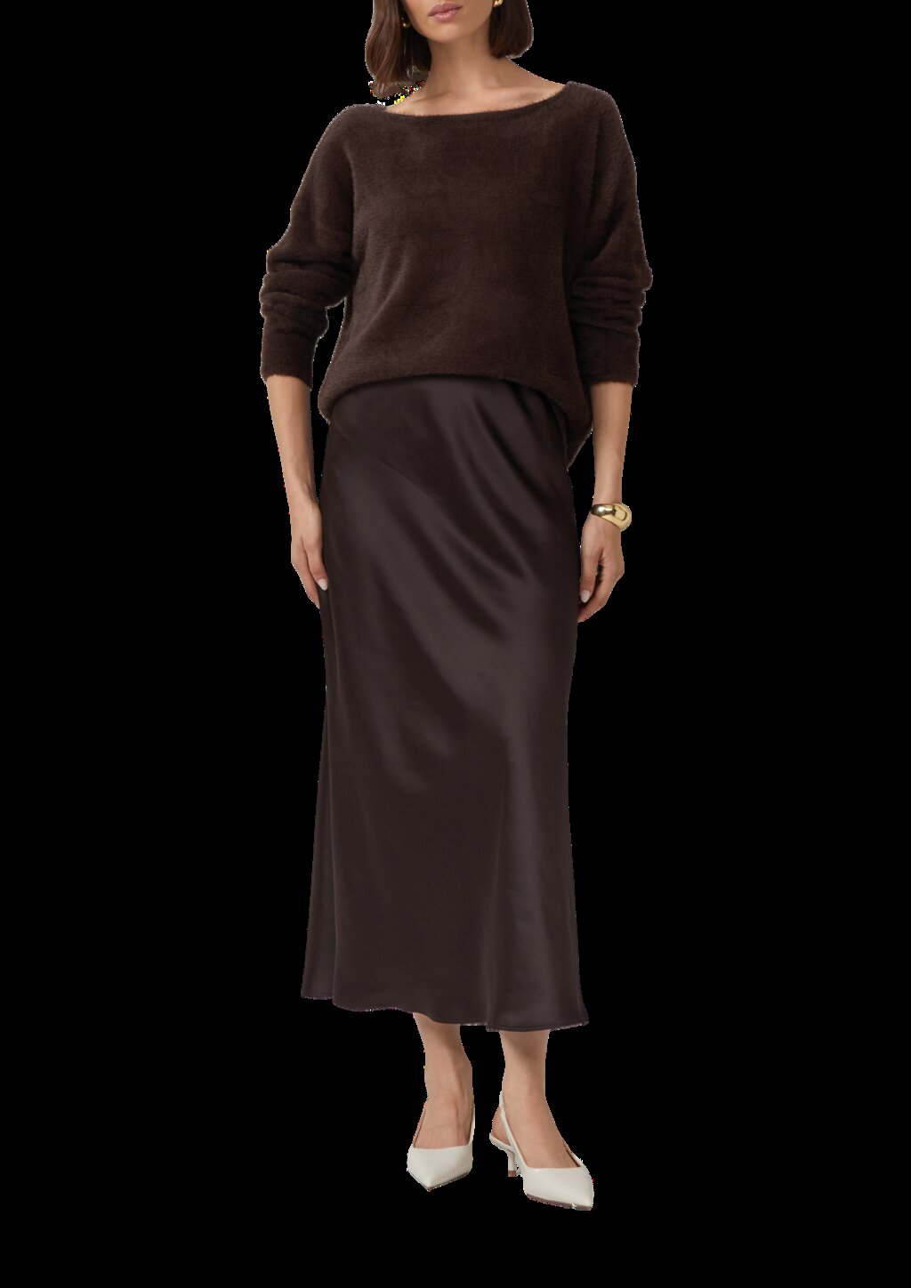 Flauschiger Relaxed-Fit-Pullover mit U-Boot-Ausschnitt