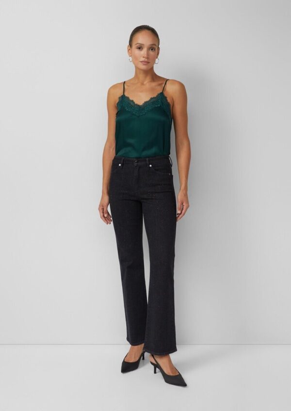 Jeans / Regular Fit / High Rise / Flared Leg / mit Schmucksteinen