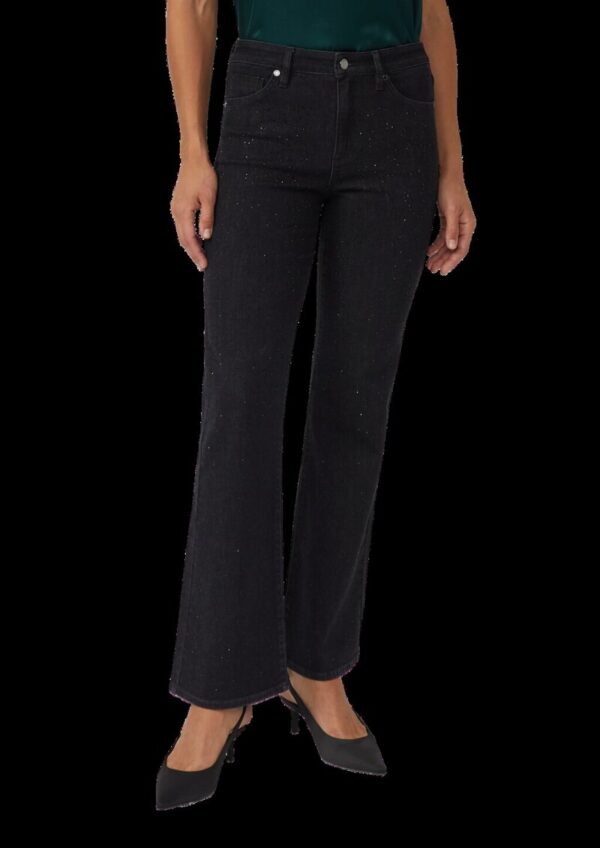 Jeans / Regular Fit / High Rise / Flared Leg / mit Schmucksteinen