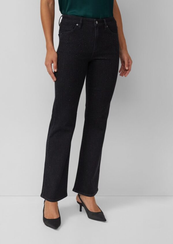 Jeans / Regular Fit / High Rise / Flared Leg / mit Schmucksteinen