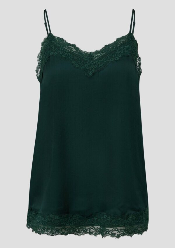 Satin-Top mit längenverstellbaren Spaghettiträgern