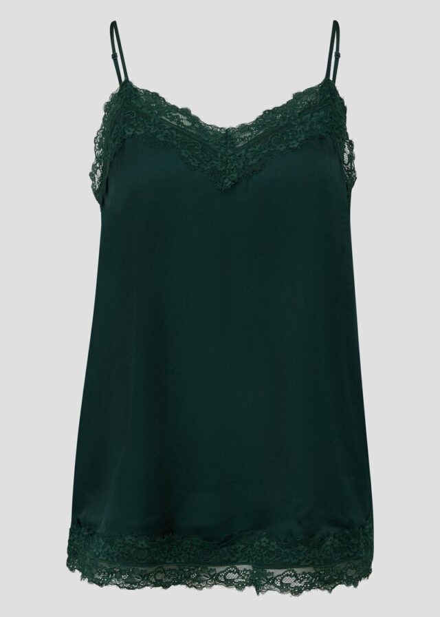 Satin-Top mit längenverstellbaren Spaghettiträgern