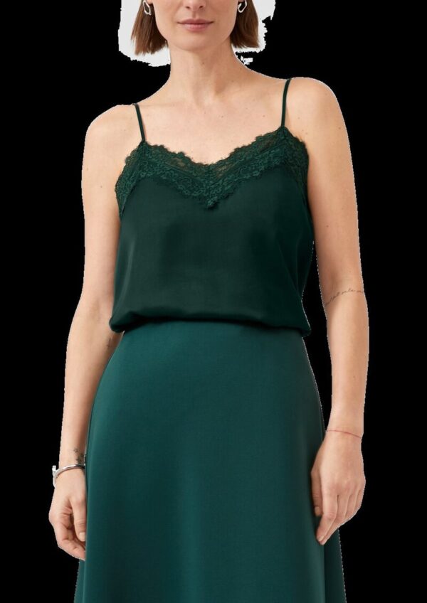 Satin-Top mit längenverstellbaren Spaghettiträgern