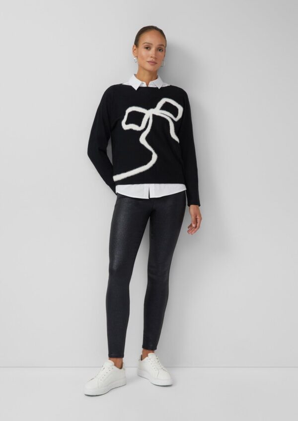 Hose im Skinny Fit mit Glitzer-Coating und seitlichem Reißverschluss