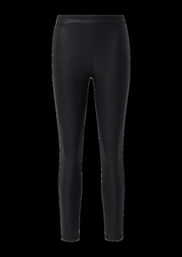 Hose im Skinny Fit mit Glitzer-Coating und seitlichem Reißverschluss