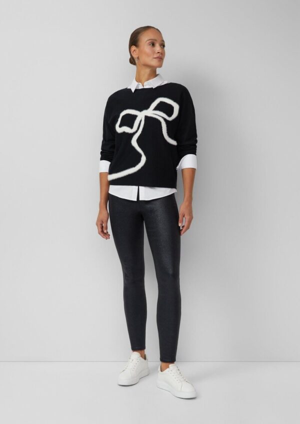 Hose im Skinny Fit mit Glitzer-Coating und seitlichem Reißverschluss