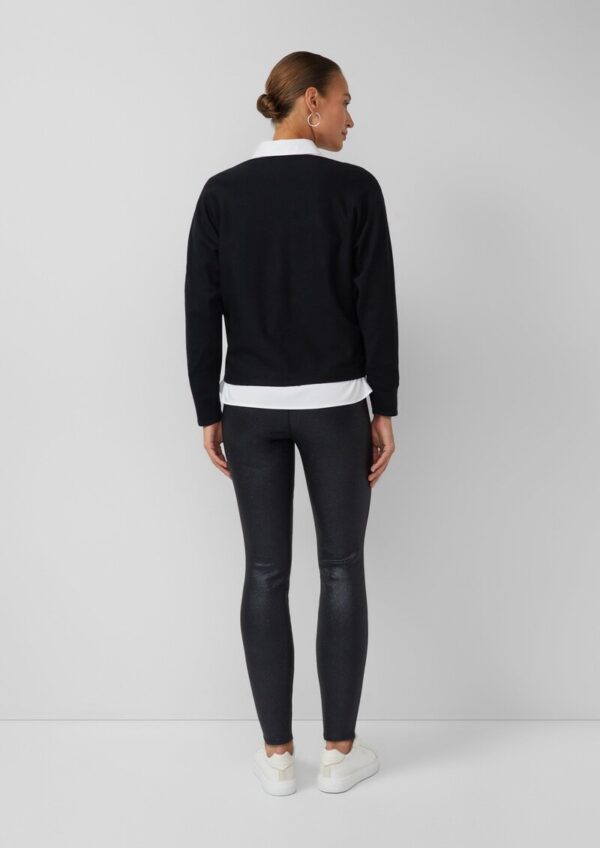 Hose im Skinny Fit mit Glitzer-Coating und seitlichem Reißverschluss