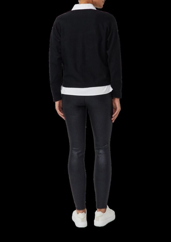 Hose im Skinny Fit mit Glitzer-Coating und seitlichem Reißverschluss