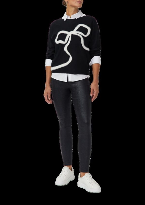 Hose im Skinny Fit mit Glitzer-Coating und seitlichem Reißverschluss