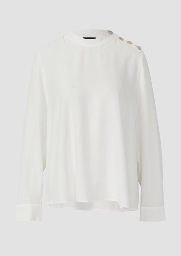 Fließende Viskose-Bluse mit seitlichen Knöpfen