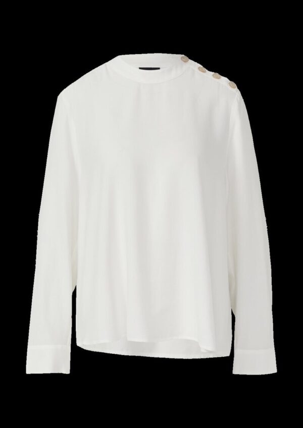 Fließende Viskose-Bluse mit seitlichen Knöpfen